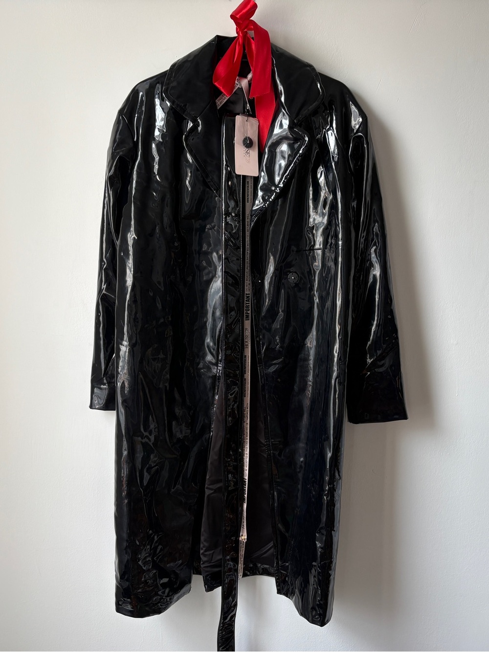 House of CB vinyl latex trench coat XS S BNWT 0 2